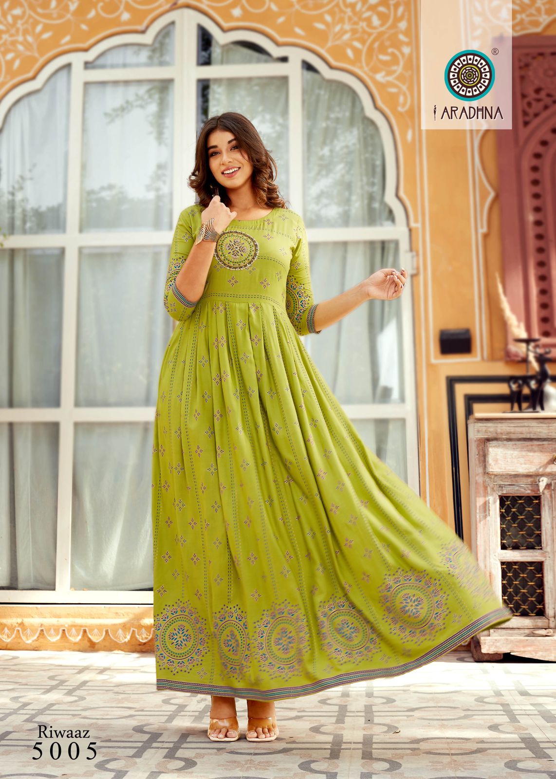 Aradhna Riwaaz 5 Printed Long Anarkali Kurti Catalog